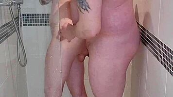 Sammie Sixx wet shower foreplay with tattooed british girlfriend