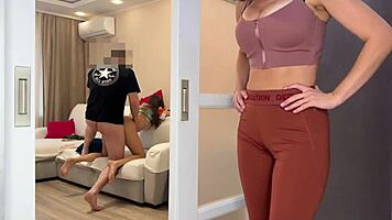 Busty stepmom joins my girlfriend fuck for double cock creampie 😈
