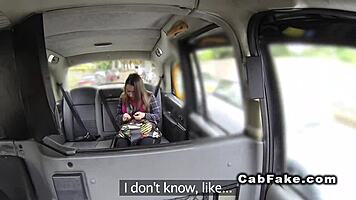 British babe anal slammed in voyeur taxi hidden cam ride