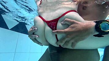 Petite Skinny Hottie Fucked Standing Poolside Missionary Quickie