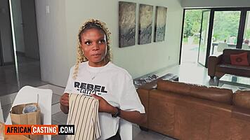 Big Tits Ebony Babe's Tight Pussy Gets Pounded Hard in Interracial Casting!