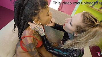 tattooed alt sluts in piledriver with toys and deep licks