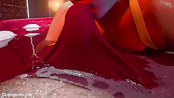 underwater clothed lingerie titjob cumming in wet panties