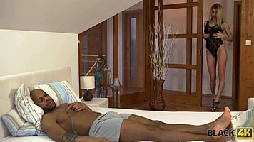 Black friend's MONSTER black cock dwarfs husband's pathetic phallus in wild interracial pounding