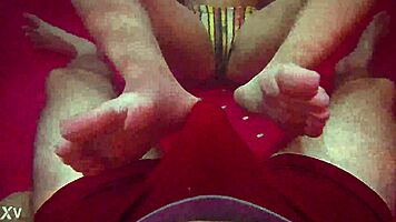 underwater clothed lingerie titjob cumming in wet panties