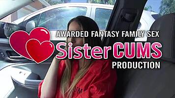 Teen blows huge cock fresh out of jail then swallows deep