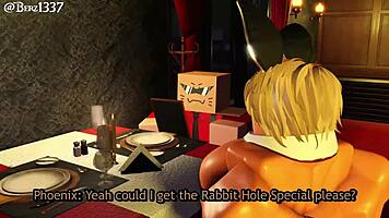 discovering the rabbit hole special with her favorite toy