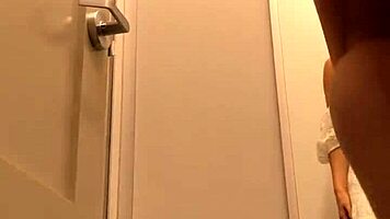 spy cam peeks at teen's nude curves in white dresses