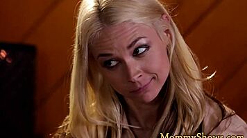 Busty milf and petite teen share steamy lesbian threesome