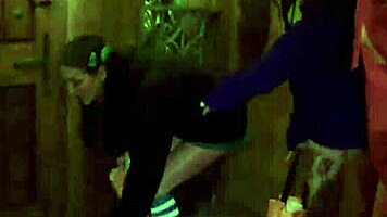 trick or treat foursome with hot girlfriends busted