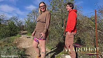 caught you playing in forest now risky outdoor pussy fuck?