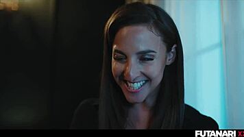 Cute blonde nata gold facefucked by futa shemale amirah