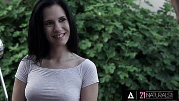 Scooter ride turns into deep pussy pounding and cum explosion