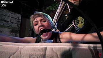 Astrid's curiosity leads to garage ass spanking punishment