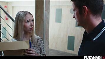 Cute blonde nata gold facefucked by futa shemale amirah