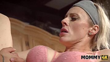 hot milf teases sausage then rides young cock wild 😜🍆