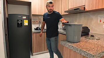 two lesbians call plumber end up fucking him threesome