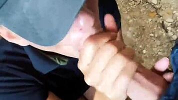 yo, 18yo flashing public then rough bj doggy and cowgirl outdoors!