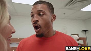 ROCKET'S BUDDY'S MOM GRABS COCK FOR DEEP BLOWJOB HELP!