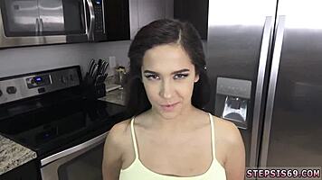 Petite teen in leggings gets public pounding losing virginity birthday style