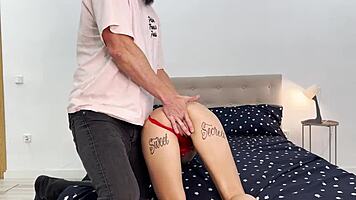 Guy totally humiliates skinny neighbor forcing her to squirt hardcore