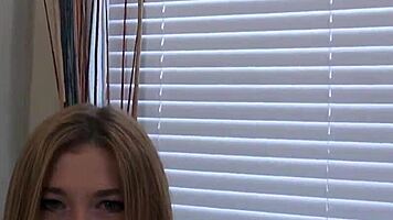 tits out glasses girl gives hardcore classroom blowjob to crush