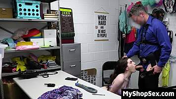 Stolen bikini leads to rough office blowjob and doggystyle pounding