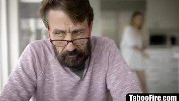 blonde teen deepthroats stepdaddy's monster cock after mommy vanishes