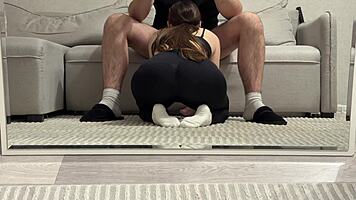 My annoying college roommate sucks cock and rides cum in dorm 😏