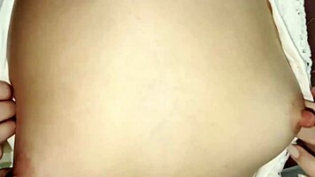 petite cutie rubs hard cock over her dripping wet pussy!