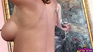 Nikki Sexx's big tits bounce as her wet pussy creams on huge cock