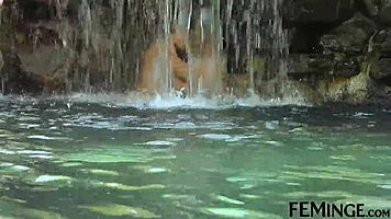 hey awesome lesbians finger lick and orgasm in the pool together