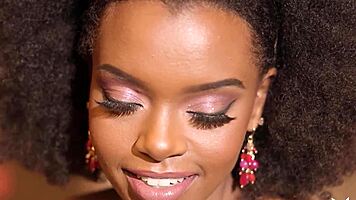 petite big tits ebony teen strips lingerie in passion posing