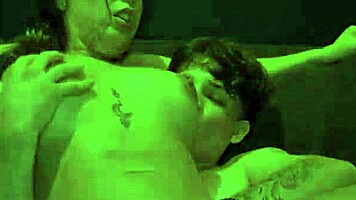 shhh milf sneaks fuck with young stud in garden