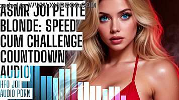 Petite blonde gives asmr joi speed cum challenge with dirty talk countdown to hfo