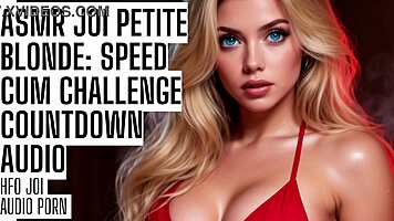 Petite blonde gives asmr joi speed cum challenge with dirty talk countdown to hfo