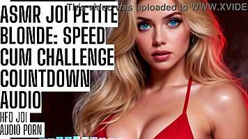 Petite blonde gives asmr joi speed cum challenge with dirty talk countdown to hfo