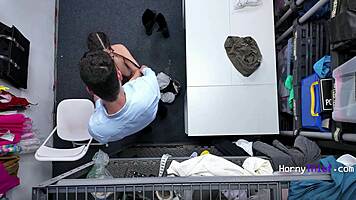 Teen thief caught shoplifting gets roughly filled with cum