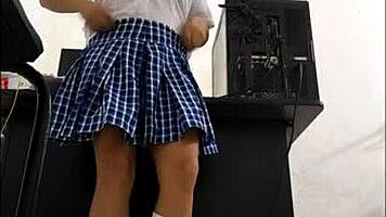 curvy student leaves teacher a sexy panty ass shaking phone gift