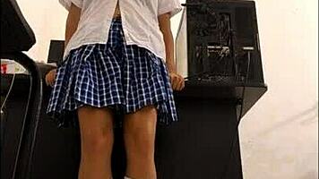 curvy student leaves teacher a sexy panty ass shaking phone gift