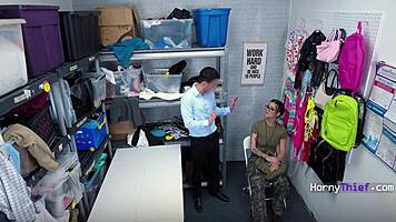 Teen thief caught shoplifting gets roughly filled with cum