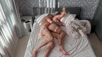 early morning horny couple pounds big ass cowgirl style passionately