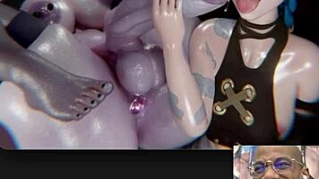 Trans jessie devours scarlets cock in steamy transgender compilation