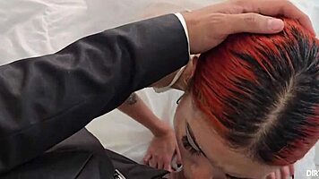 i sneak into wedding and pound fiancee's tight pussy on bed