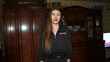 Juicy policewoman's tight anal hole stretched by rough cock pounding bliss