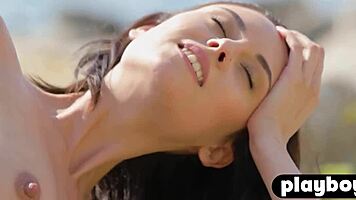 sade mare petite teen model strips outdoor revealing small tits body