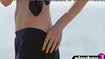 sade mare petite teen model strips outdoor revealing small tits body