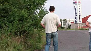 Tiny Girl Publicly Double Penetrated by Huge Dicks