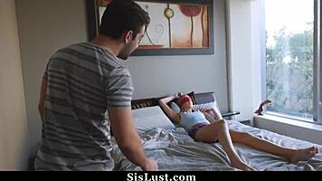 blindfolded girl gets surprised by step bro and friend pounding her tight pussy relentlessly