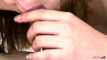 japanese teen blows and rims slaveboy for cumshot orgasm
